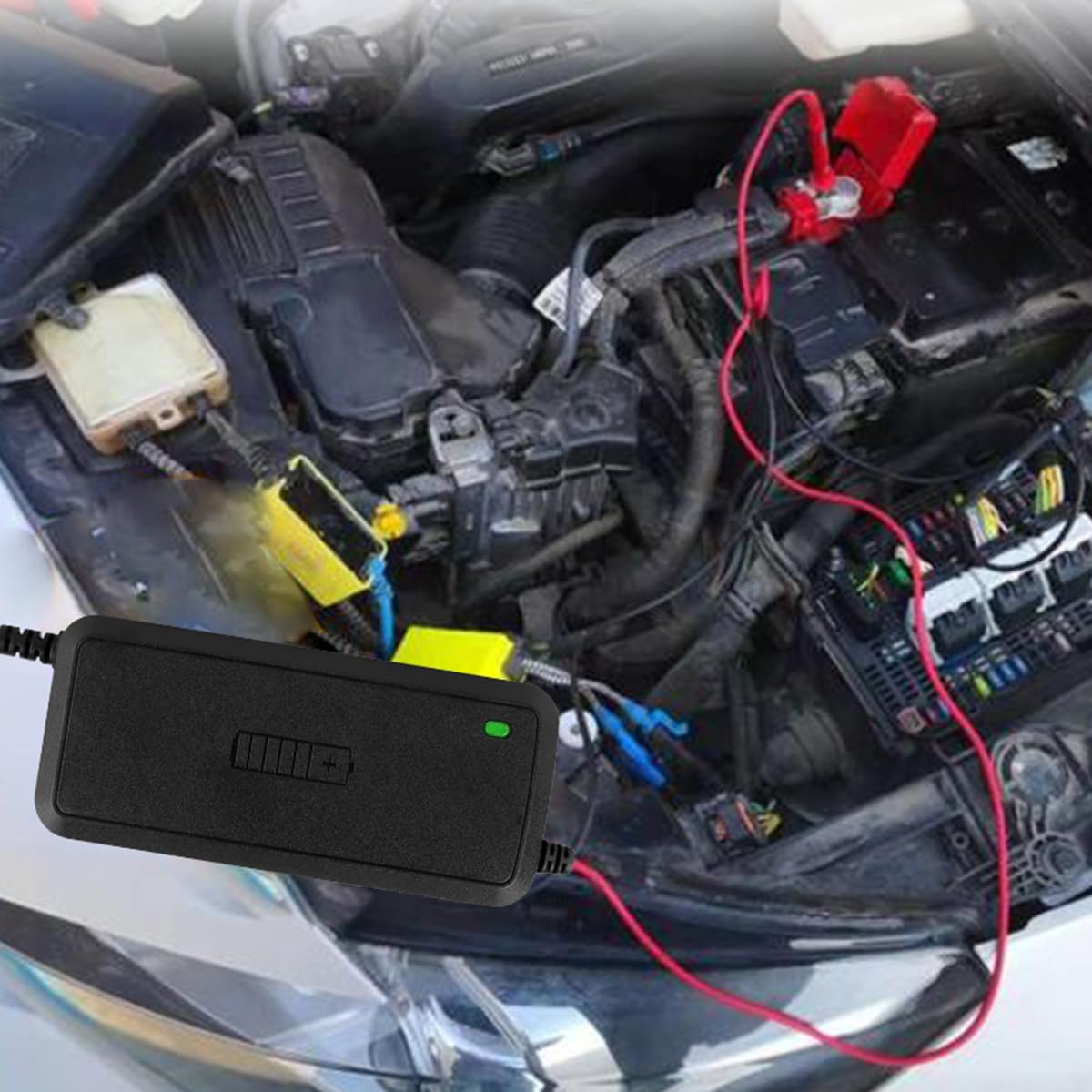 STHIRA Car Battery Charger 12V 5A for Cars and Motorcycles featuring Dual Timer & LED Indicator