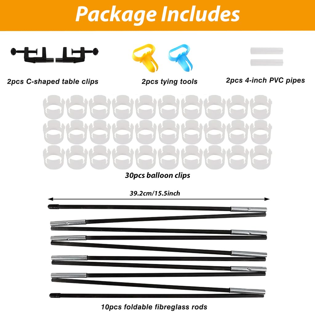 HASTHIP Balloon Arch Stand Kit for Wedding and Party Decorations | DIY Fiber Rod Table Set