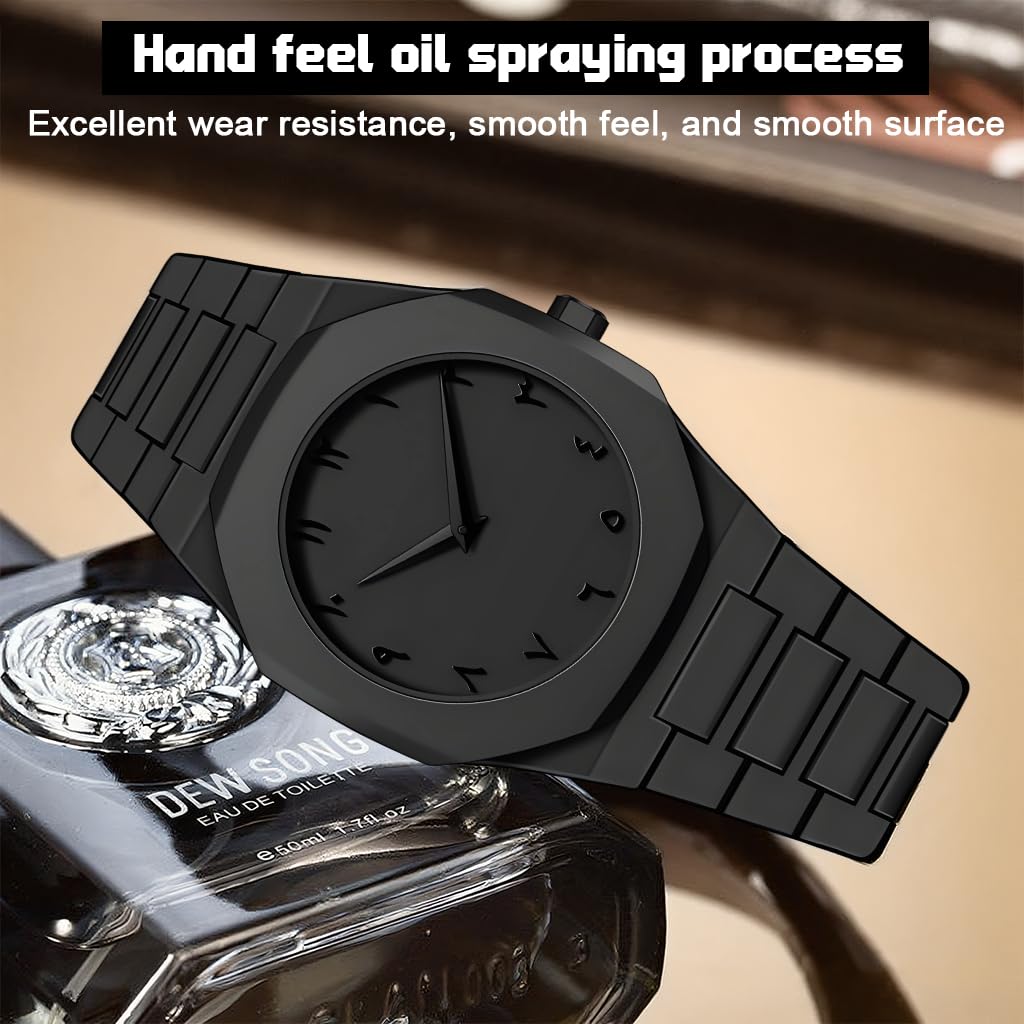 PROBEROS Watch for Men featuring Black Octagonal Case and Analog Mechanism | Gift Box Set