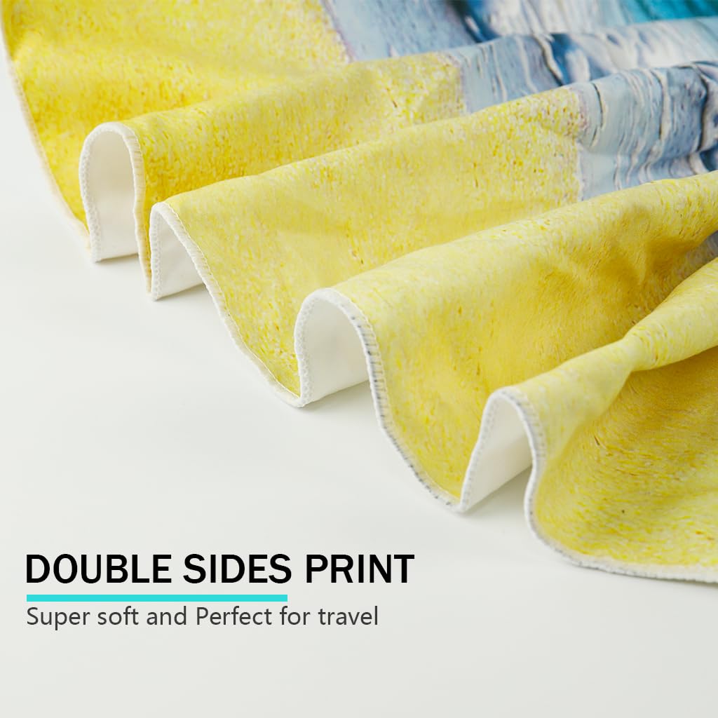 Zibuyu Quick Dry Beach Towel Blanket for Travel with 31x62 in Size | Sandproof Microfiber