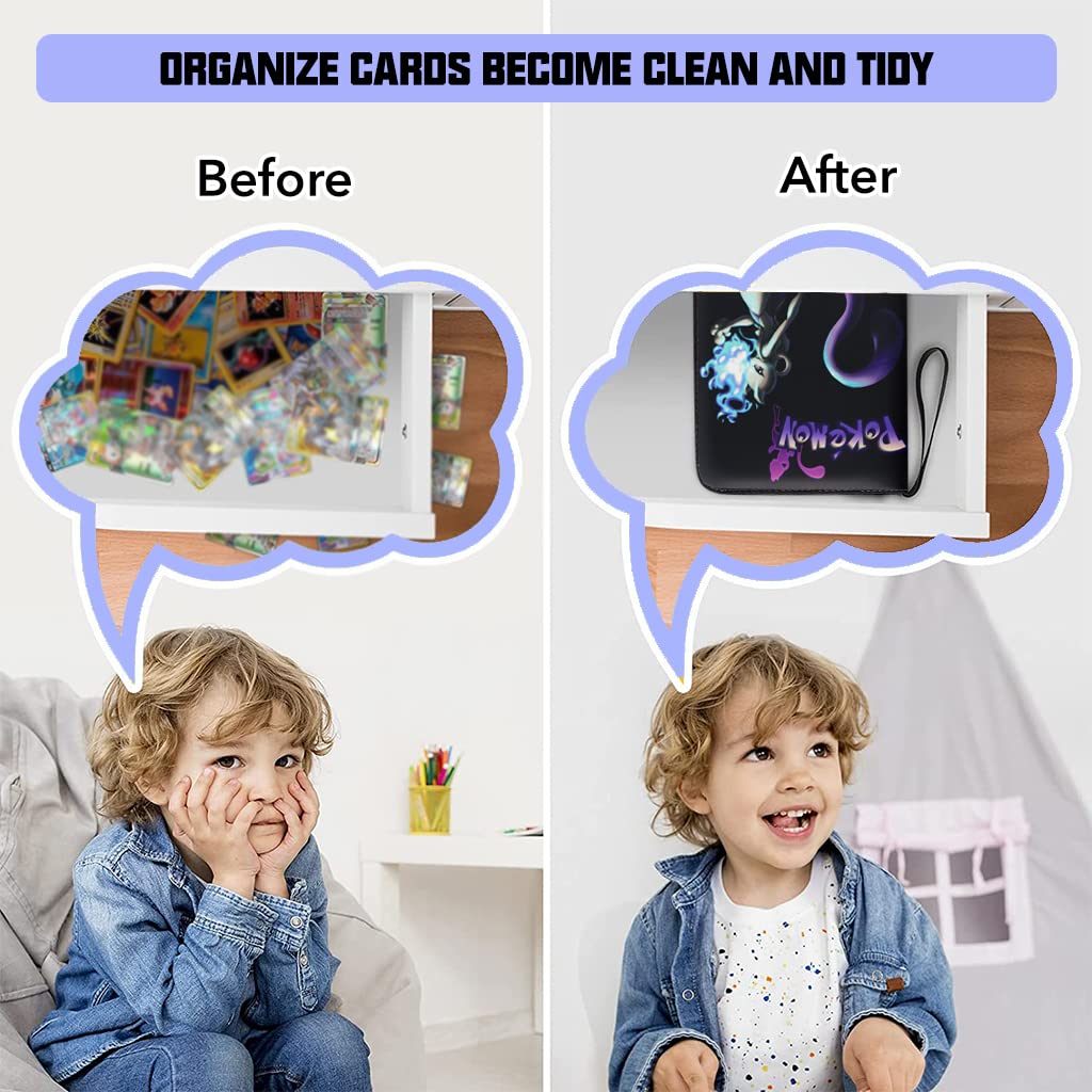 PATPAT Pokemon Binder Album for 400 Cards with Zipper Hard Shell PU Case | Mewtwo Gift for Kids