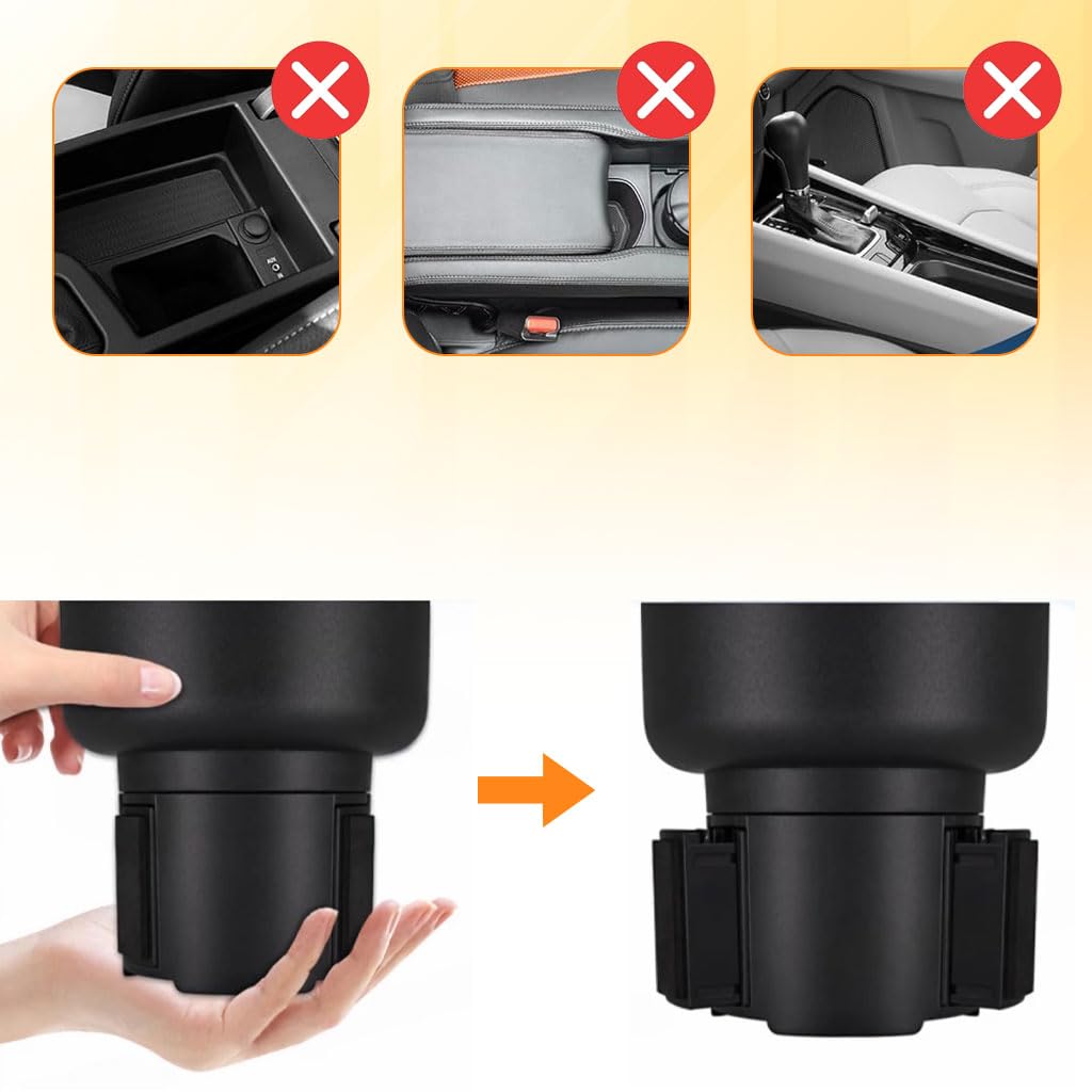 STHIRA Car Cup Holder for Drinks and Snacks with Dual Holders & Swivel Food Tray | Built in Phone Slot