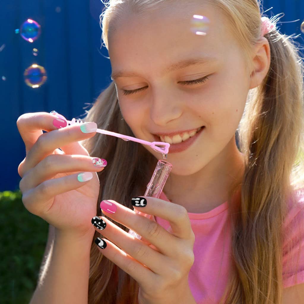 MAYCREATE Nail Art Kit for Kids with 120pcs ABS Fake Nails for Girls | Fun Gift Idea