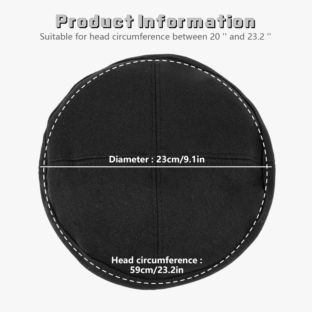 SANNIDHI Beret Cap for Women featuring Silver Star Accent and Soft Black Wool Felt | Stylish Winter Retro Hat