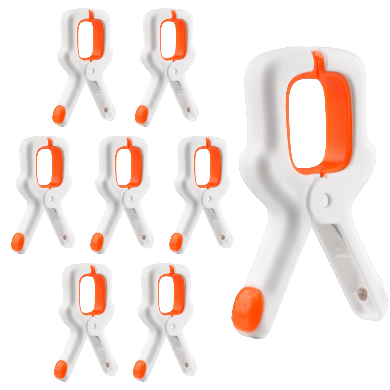 HASTHIP® 8 PCS Beach Towel Clips for Sun Loungers, Sunbed Towel Pegs, Non-Slip Windproof Towel Clips, Heavy Duty Plastic Clothes Pegs, for Pool Chairs Sunbeds Laundry