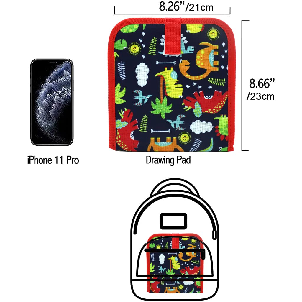 PATPAT Erasable Doodle Drawing Book for Kids with 14 Reusable 8x8 in Pages and 12 Markers | Portable Art Gift Set