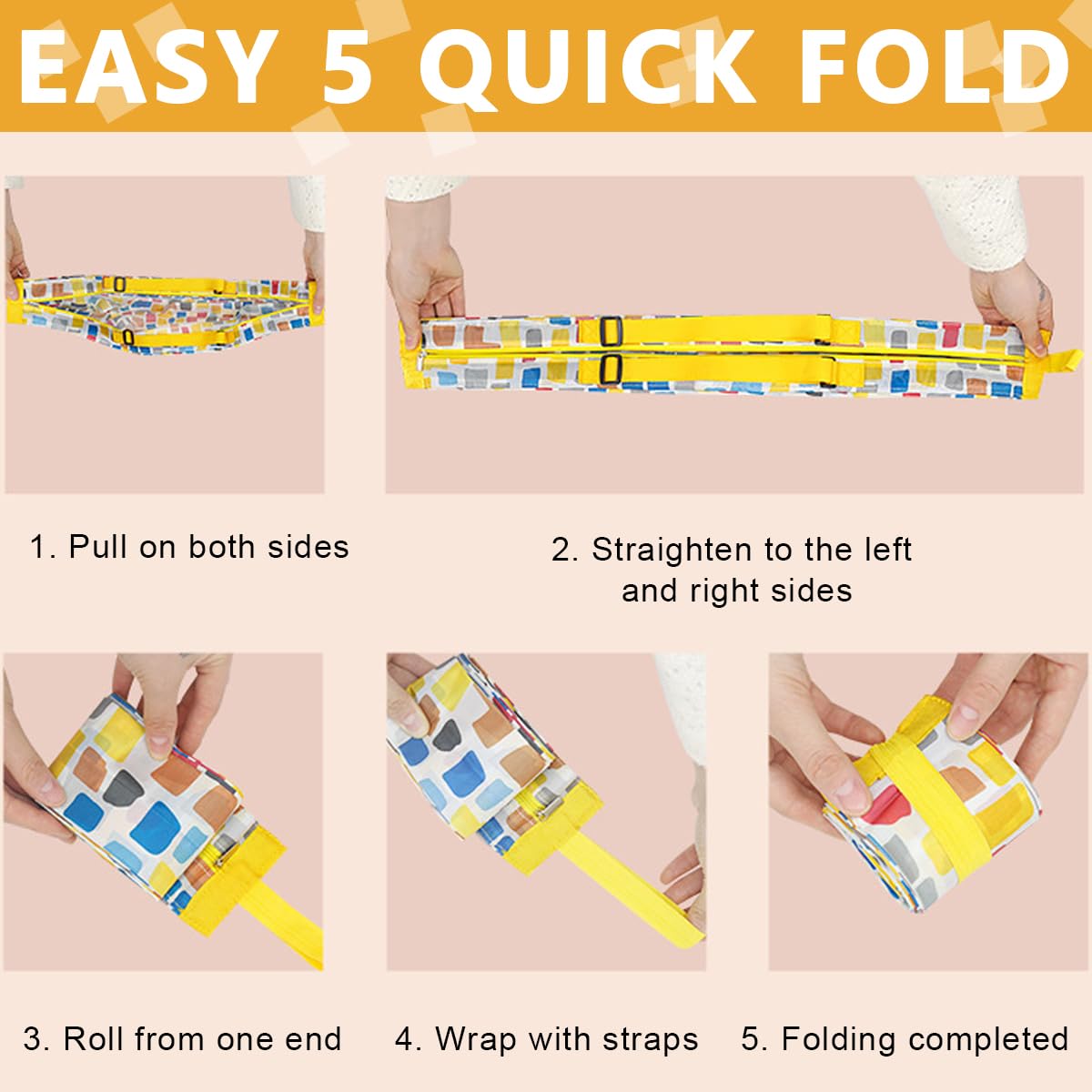 MAYCREATE Grocery Shopping Bag for Daily Use with Dual Strap Design and 40×40cm Capacity | Foldable Nylon Shoulder Tote 2pcs