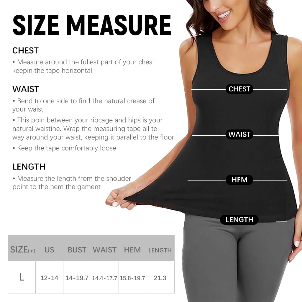 SANNIDHI Womens Thermal Underwear Tops for Cold Weather with Fleece Lining | 2 PCS Black Sleeveless Vest