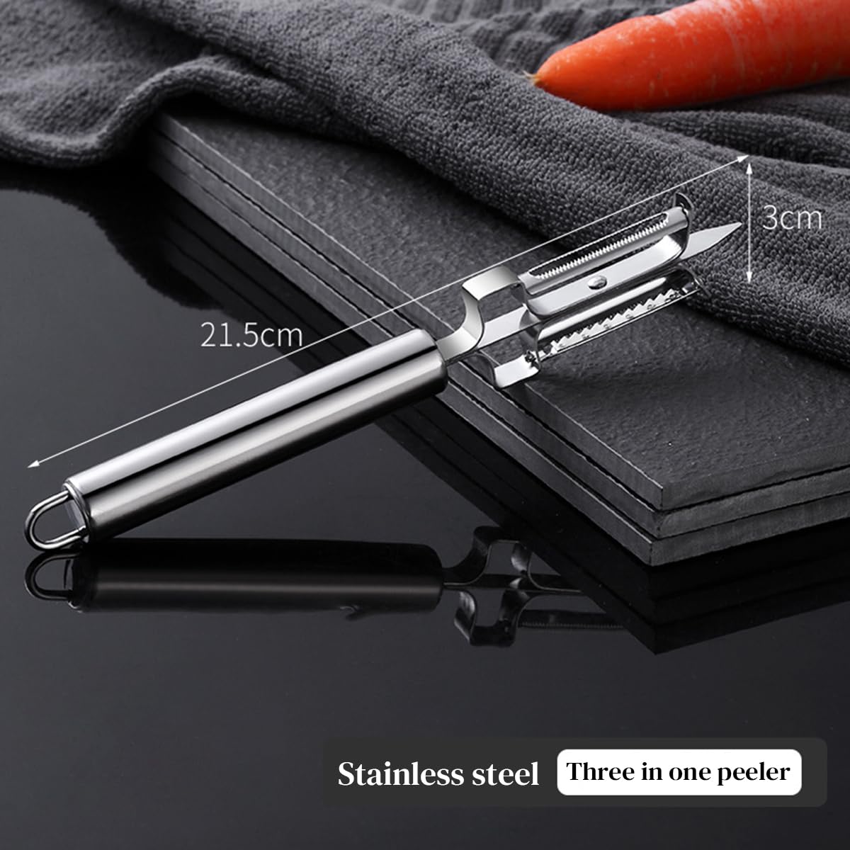 Supvox 3 in 1 Vegetable Peeler for Kitchen Prep with Stainless Steel Blades 2 Pack | Includes Fish Scale Remover