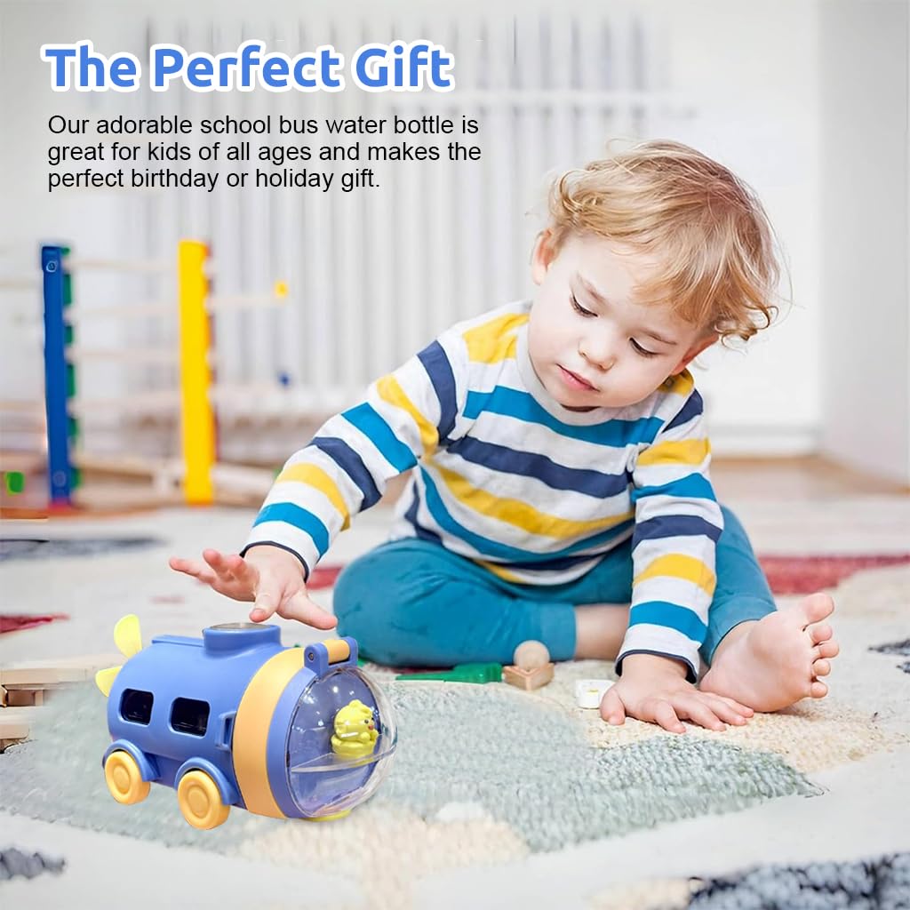 SNOWIE SOFT Water Bottle for Kids School with Silicone Straw and Neck Strap 550ml BPA-free | Leakproof Cartoon Design