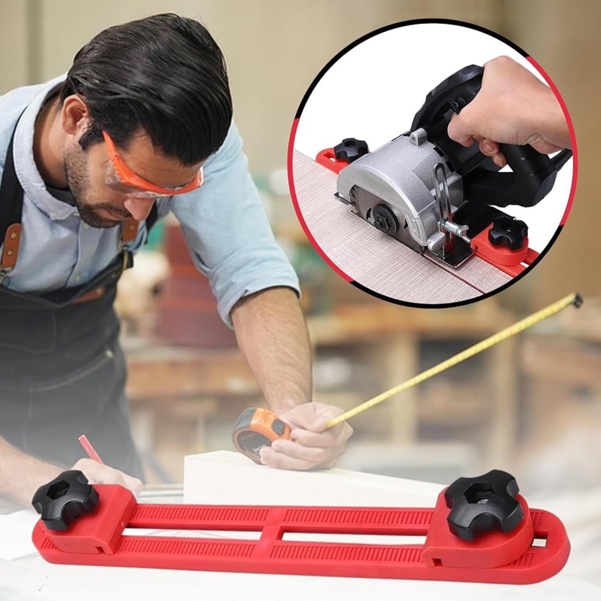 Serplex Saw Guide for Woodworking featuring Adjustable Circular Fit 4–6 inch & Rugged Nylon | 2 PCS