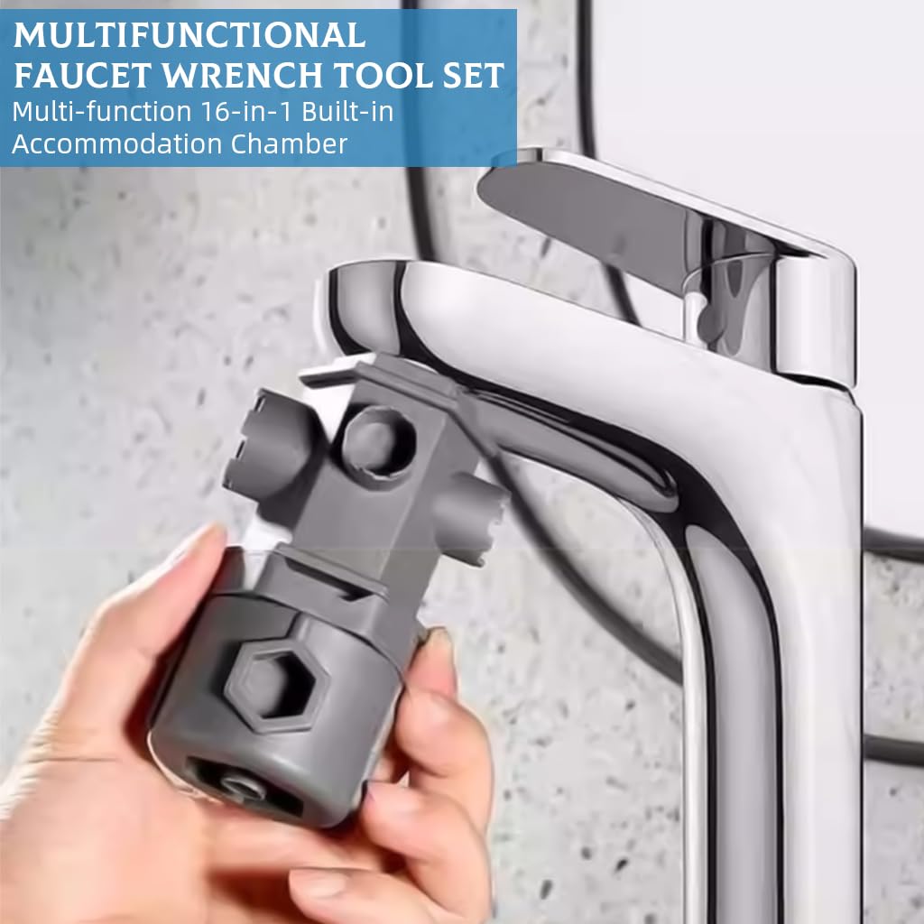 Serplex Multi Faucet Key Wrench for Plumbing Repairs with Nylon Body and 4 Extra Tools