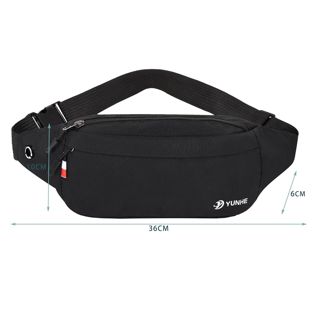 GUSTAVE® Bum Bag for Ladies Women Men Girls Bumbags Waist Fanny Pack with Headphone Jack and Adjustable Belt for Sport Running