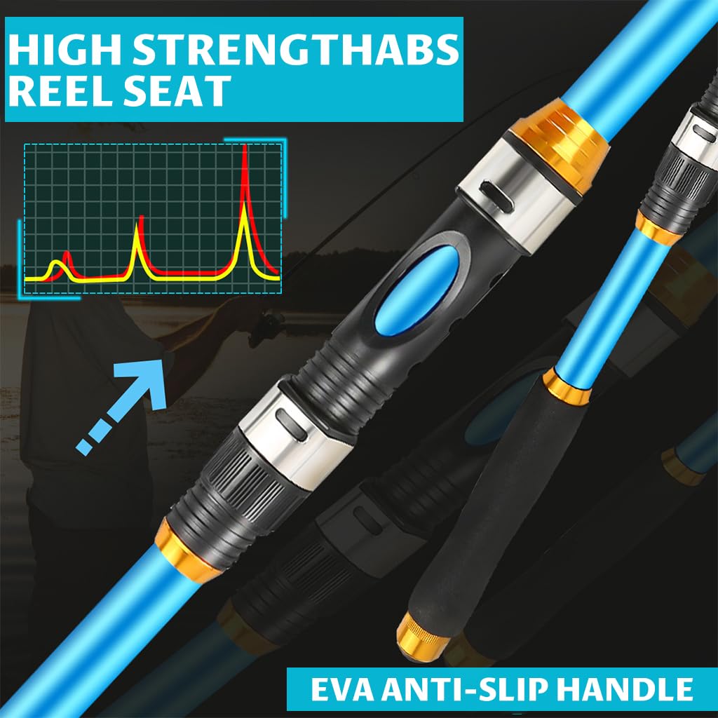 Proberos Kids Fishing Rod Reel Set for Beginners with 1.5m Telescopic Rod & Carry Bag | Learning Kit for Children