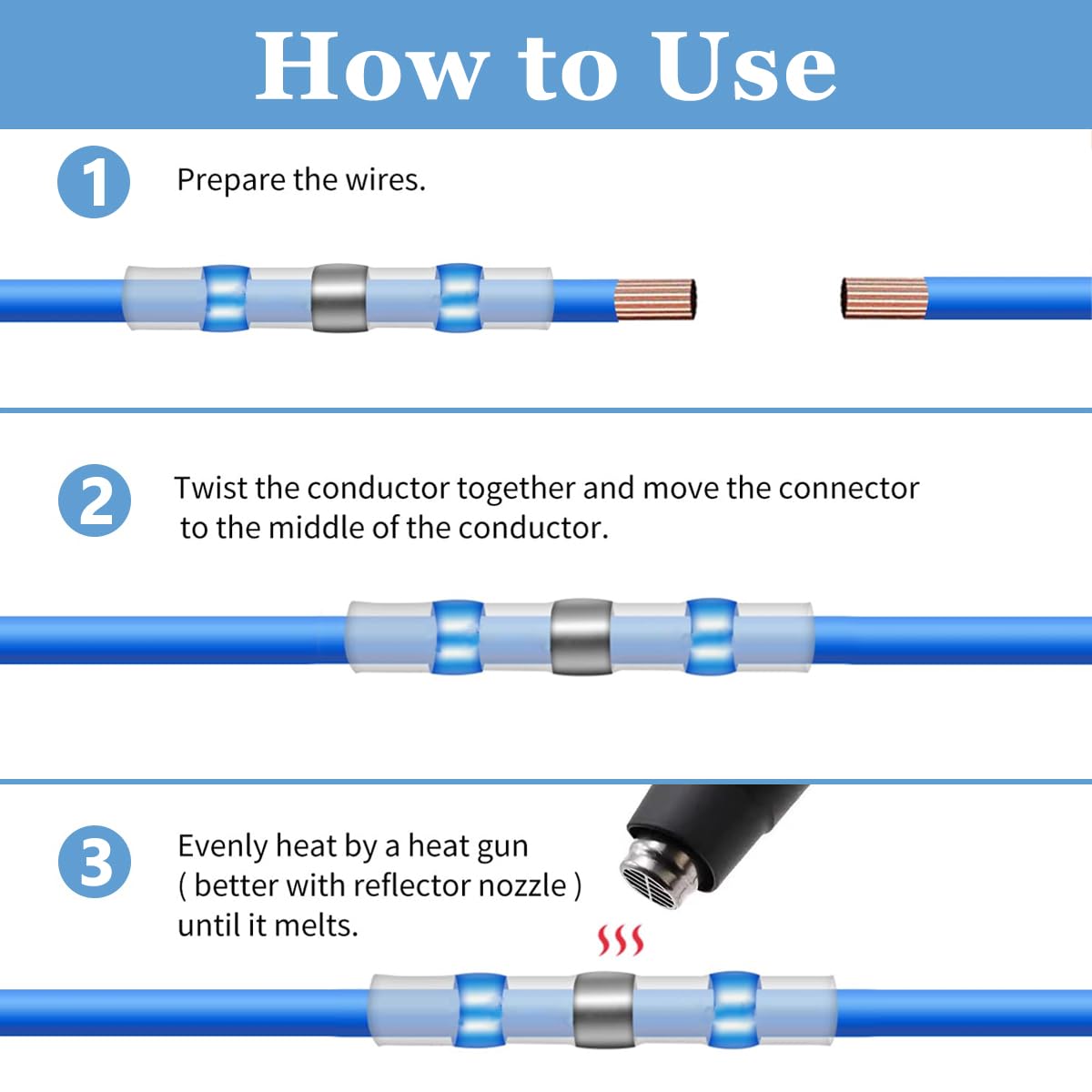 Serplex Heat Shrink Solder Wire Connectors Kit 160 pcs for Electrical Repairs | Waterproof Insulation with Tin Ring