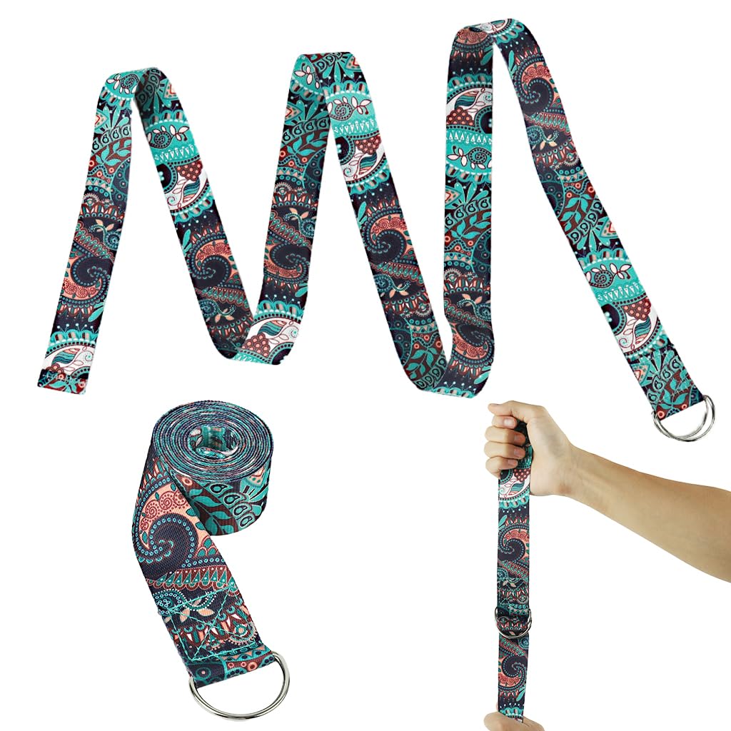 Proberos Yoga Belt for Back Alignment featuring Dual D-Ring and 5.9ft Length | Polyester Cotton Strap