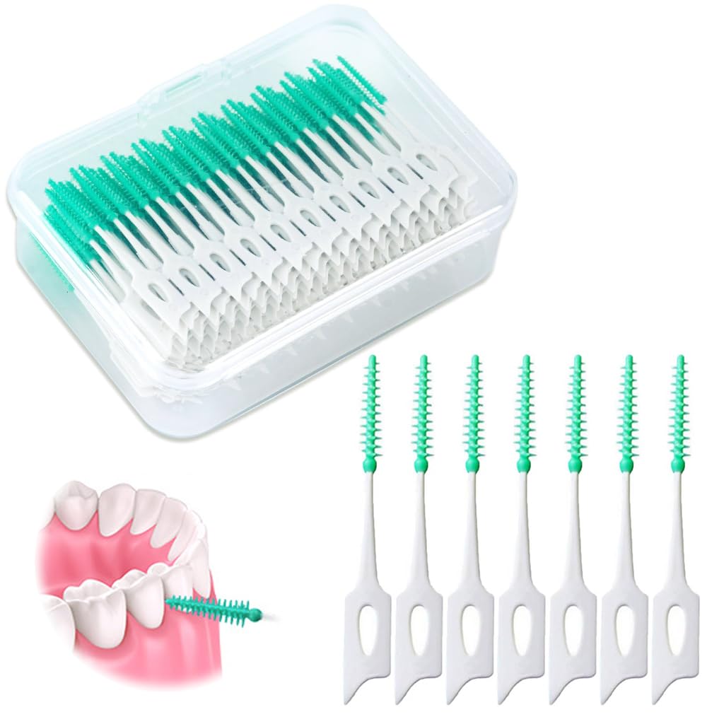 ZIBUYU® 200 Pieces Dual-Use Interdental Brushes Soft Silicone,