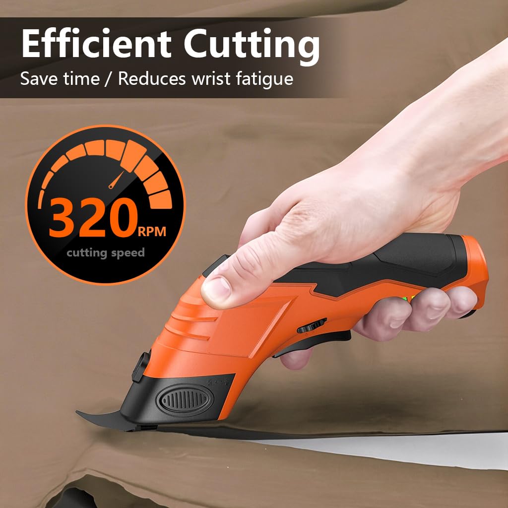 Serplex Electric Scissors for Crafts with 3.6V Power and Safe Lock | Tungsten Steel Blades