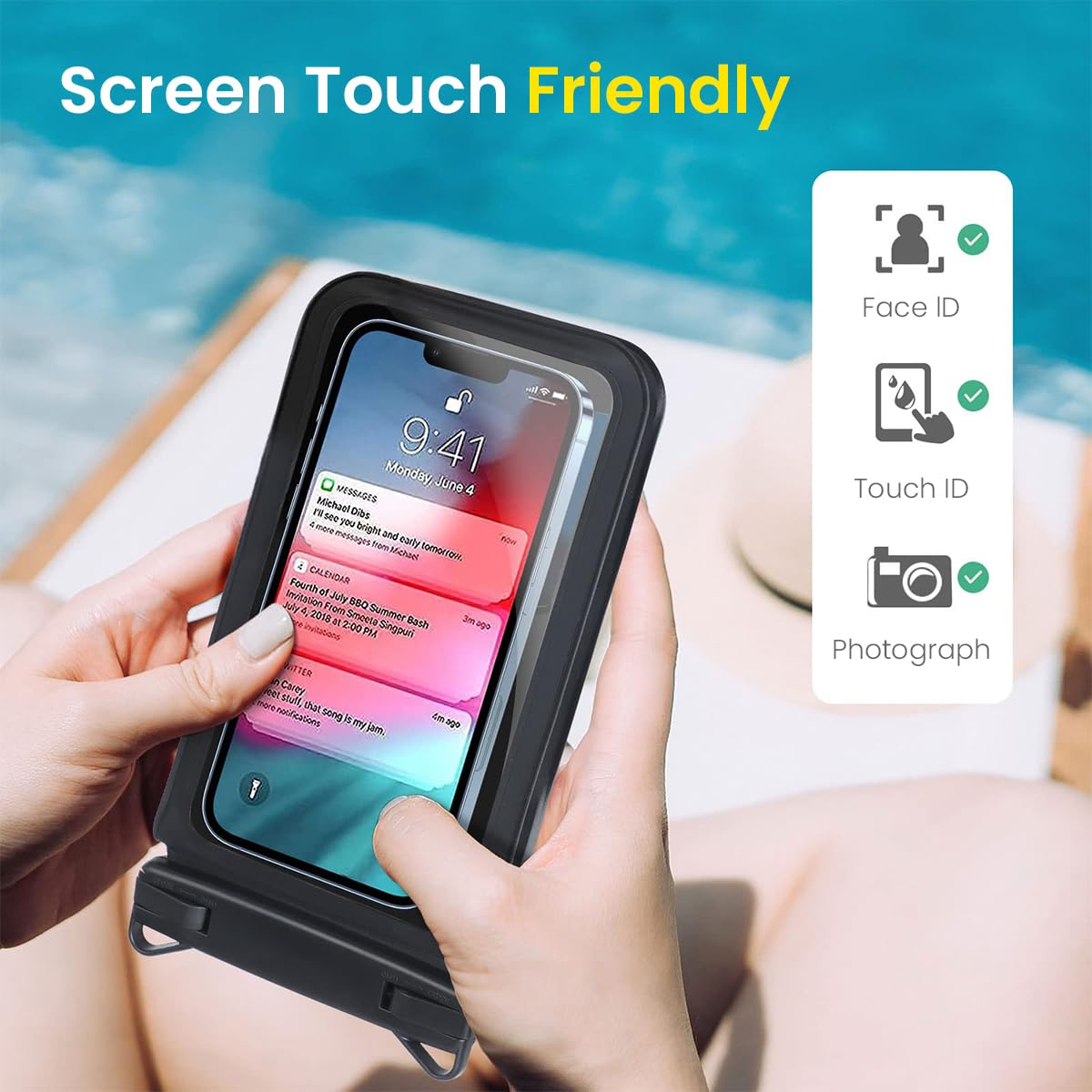 ZORBES Waterproof Phone Pouch for Swimming and Boating with IPX8 Dual Pockets | Clear Touch PVC