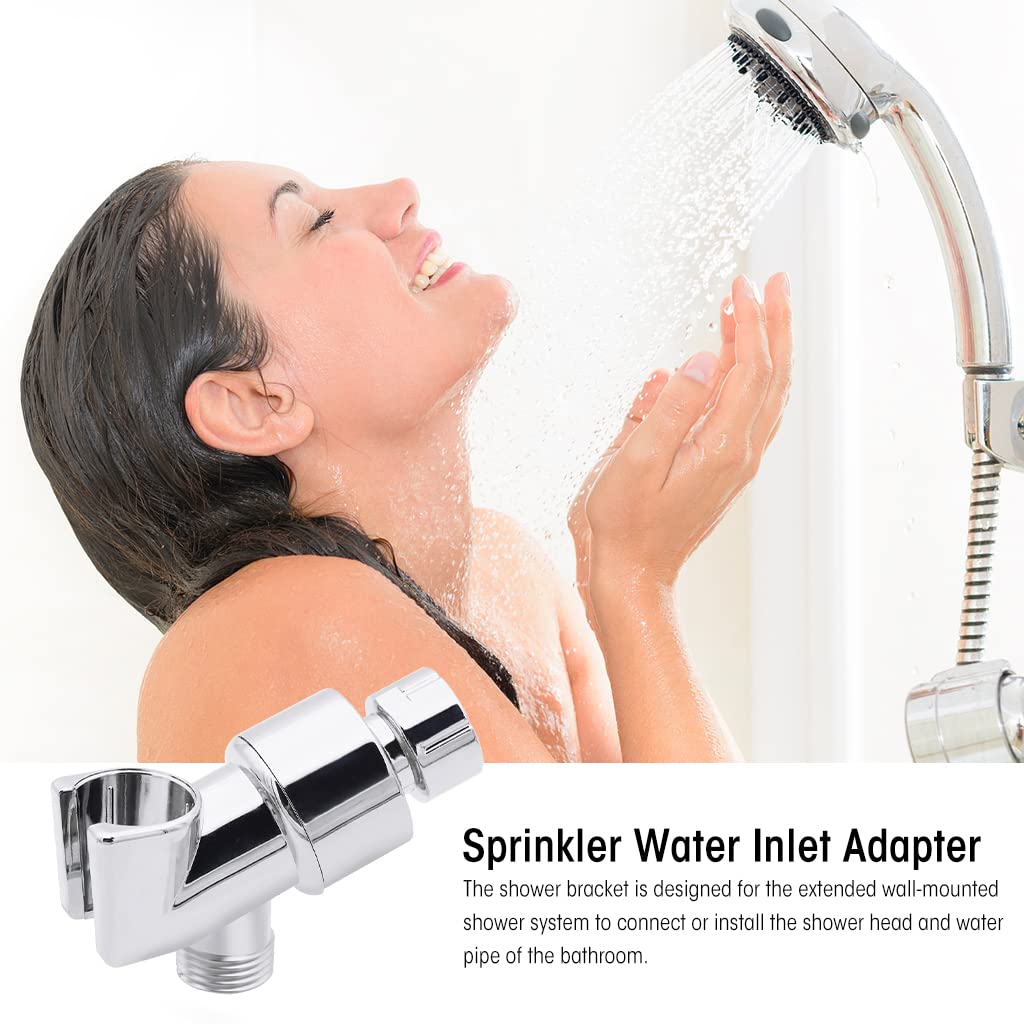 HASTHIP Shower System Adapter Connector for Wall Installation with 360° Rotatable Mount Silver