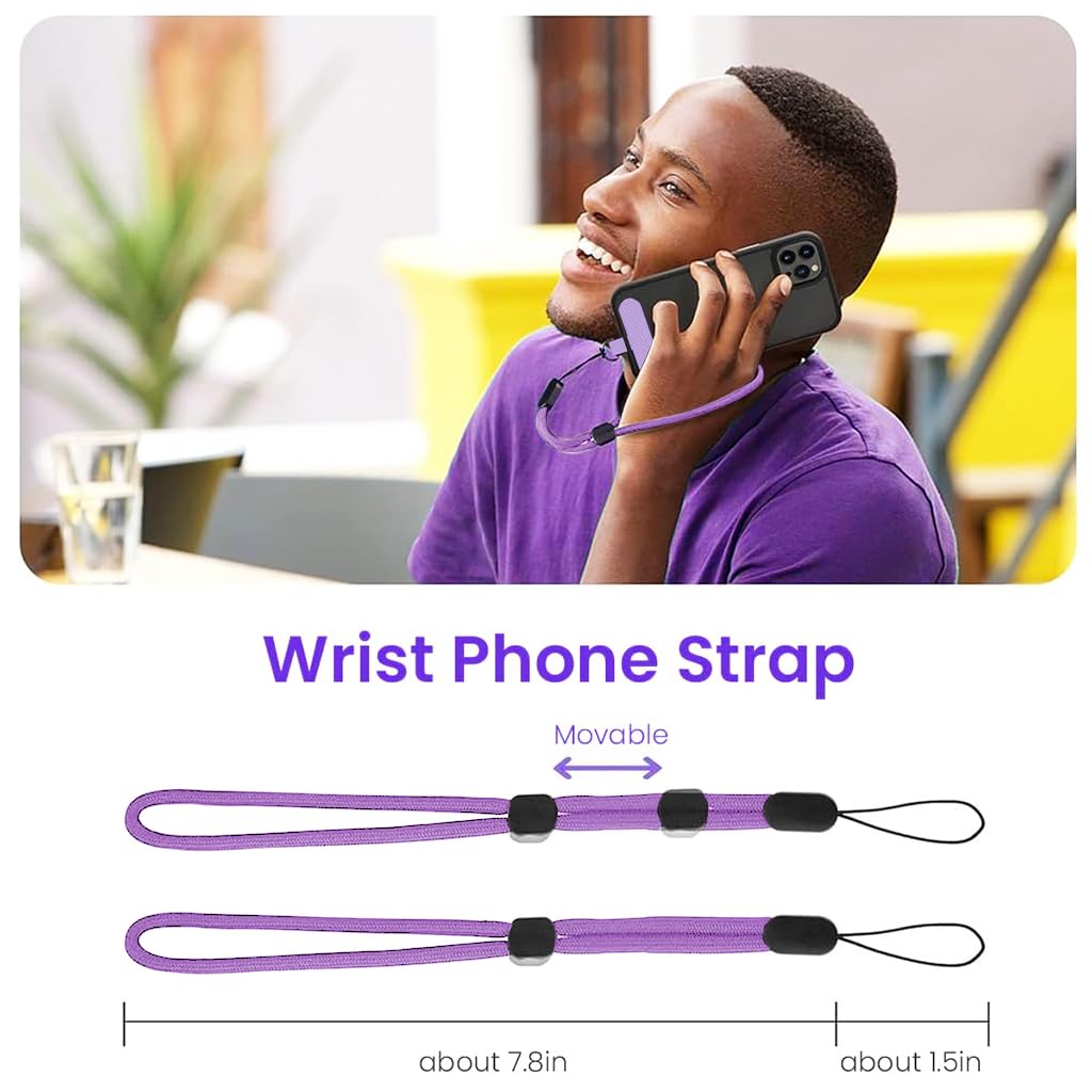 ZORBES Phone Strap for Neck and Wrist with Quick Release Attachment Insert | Adjustable Nylon Lanyard Purple