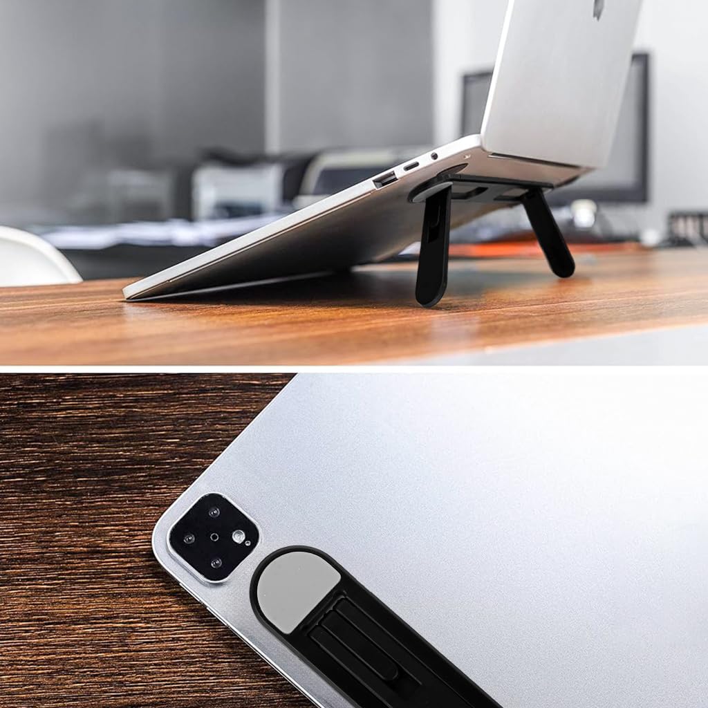 ZORBES Laptop Riser with 5cm and 8cm Dual Height Adjustment for Ergonomic Use | 0.5mm Slim Traceless Self Adhesive Stand