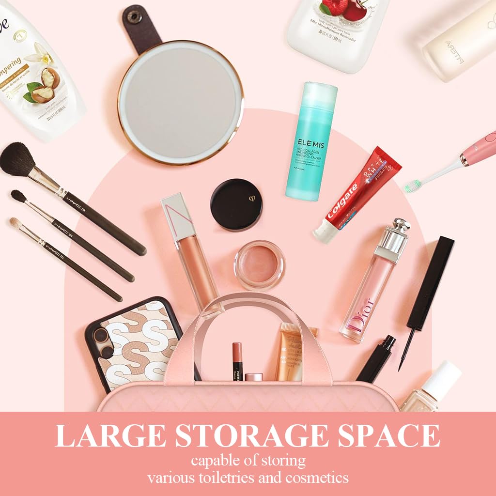 ZIBUYU Travel Toiletry Bag for Organized Packing with Hanging Hook and 4 Compartments 11 x 7.75 x 3.35 in