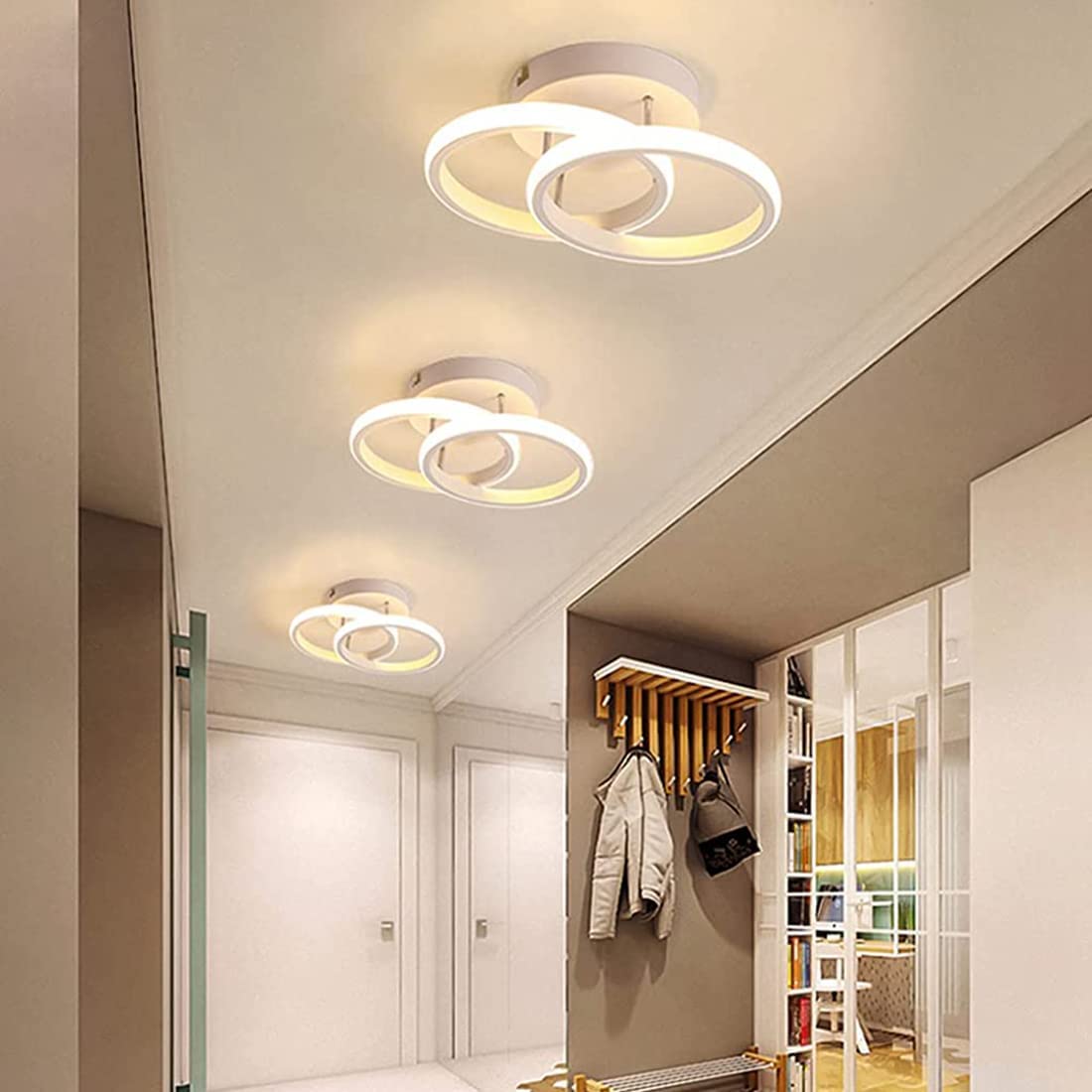 ELEPHANTBOAT Ceiling Light for Living Room with 20W LED 3000K Warm Light and Acrylic Shade