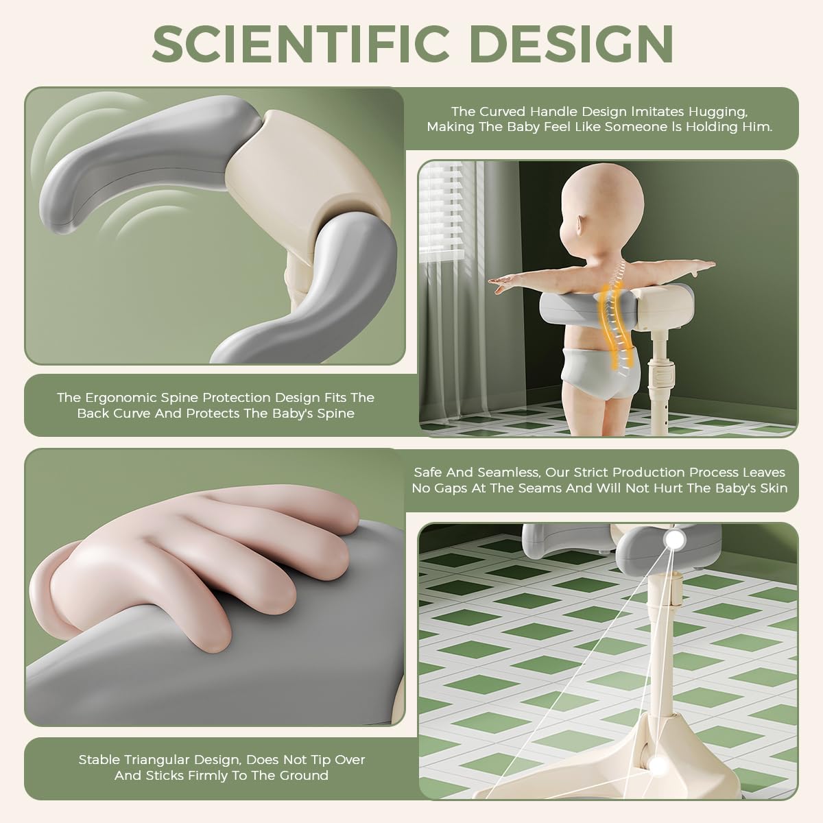 SNOWIE SOFT Baby Bath Stand for 12–36 Month Toddlers with 44–54cm Adjustable Height and Anti-Slip Wide Base | Folding Portable Design