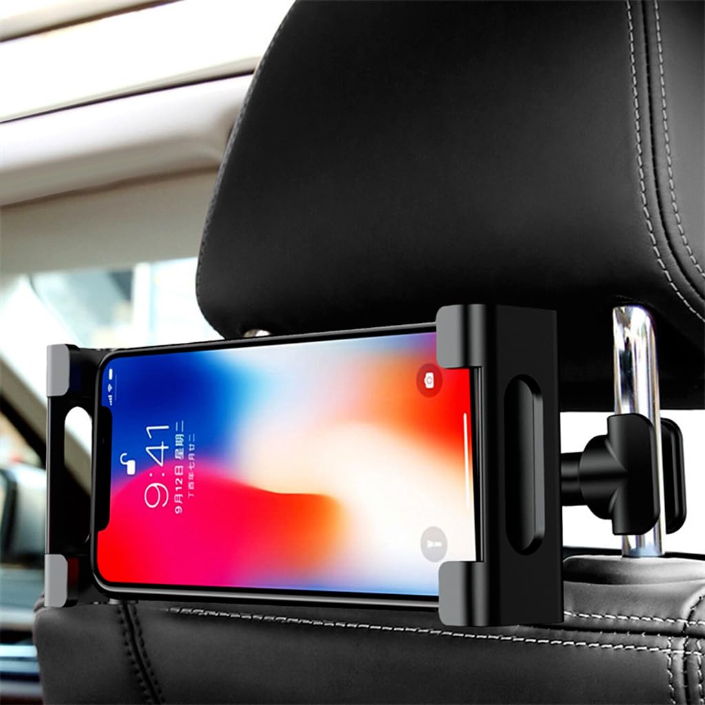 STHIRA® Tablet Holder Phone Holder Back Seat 360° Rotation Headrest Mounted Retractable Tablet Phone Holder Universal Clip On Tablet Holder for Fits All 4.7-10" Devices & Headrest Rod