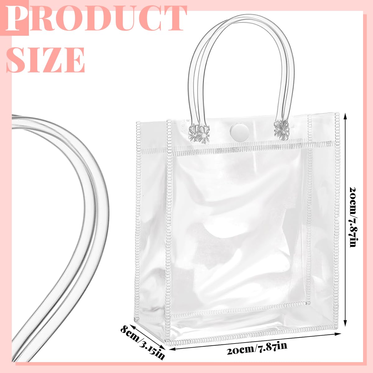 HASTHIP Clear Gifting Handbags for Weddings and Parties featuring 20pcs 20x20cm PVC Bags