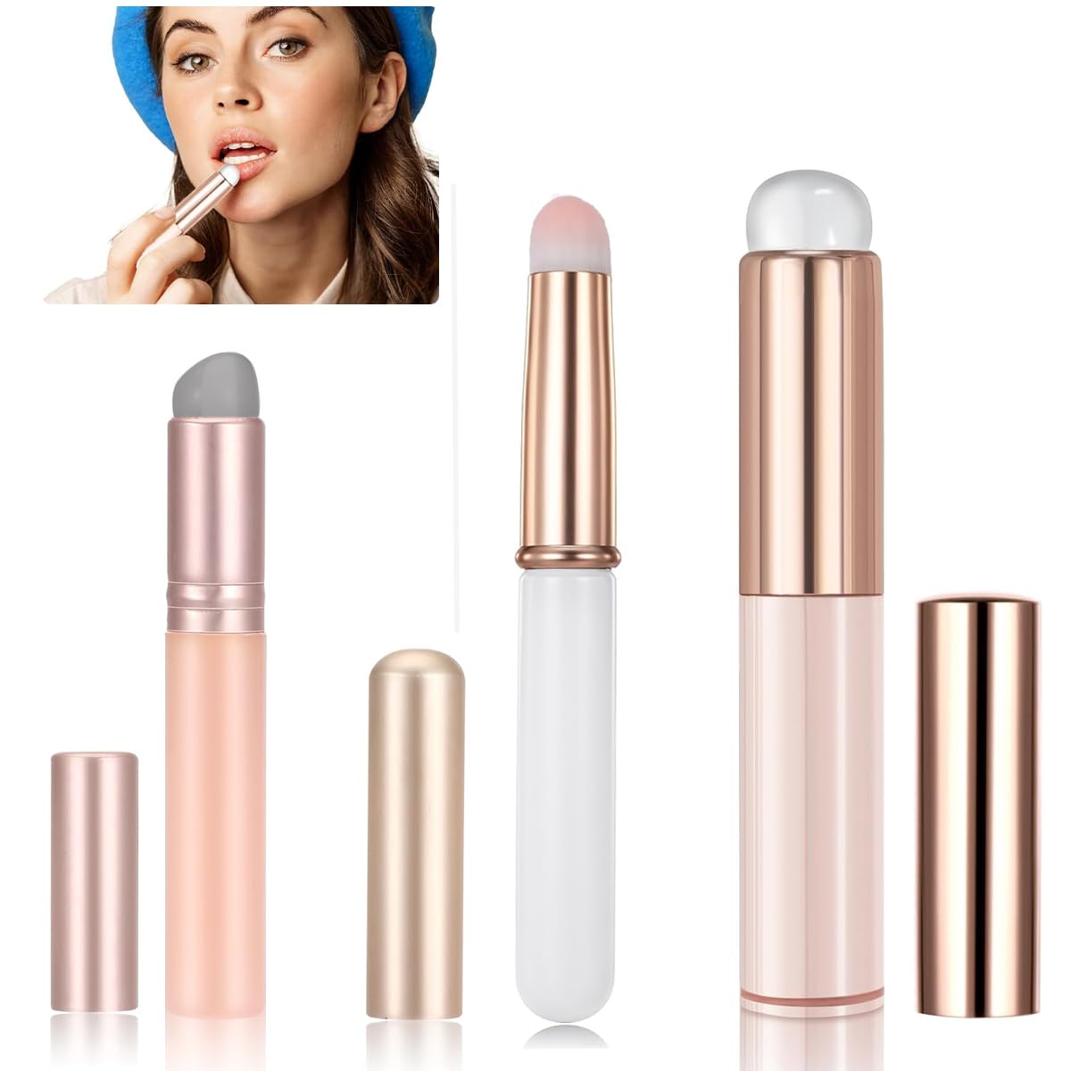 MAYCREATE Foundation Brush for Liquid and Powder Makeup with 6.5cm Flat Top Head | Soft Synthetic Bristles and Storage Case