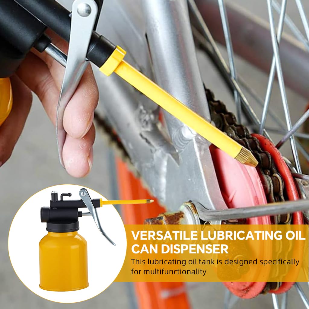 STHIRA Lubricating Oil Can for Bike featuring Pressurized Manual Pump and 250ml Steel Body | Precise Long Nozzle for Engine and Chain Maintenance