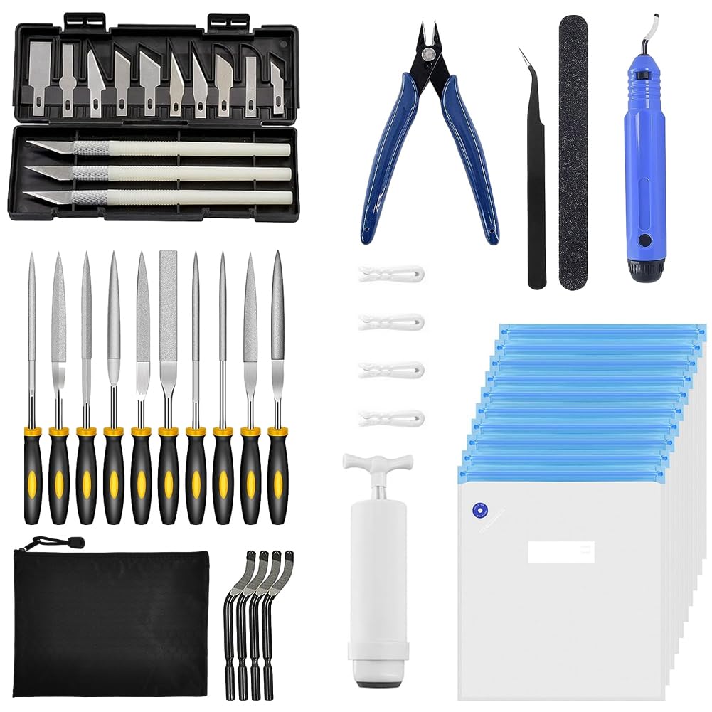 Serplex 3D Print Tool Kit for Print Removal and Finishing with 32 pcs & Storage Bags | DIY Crafts