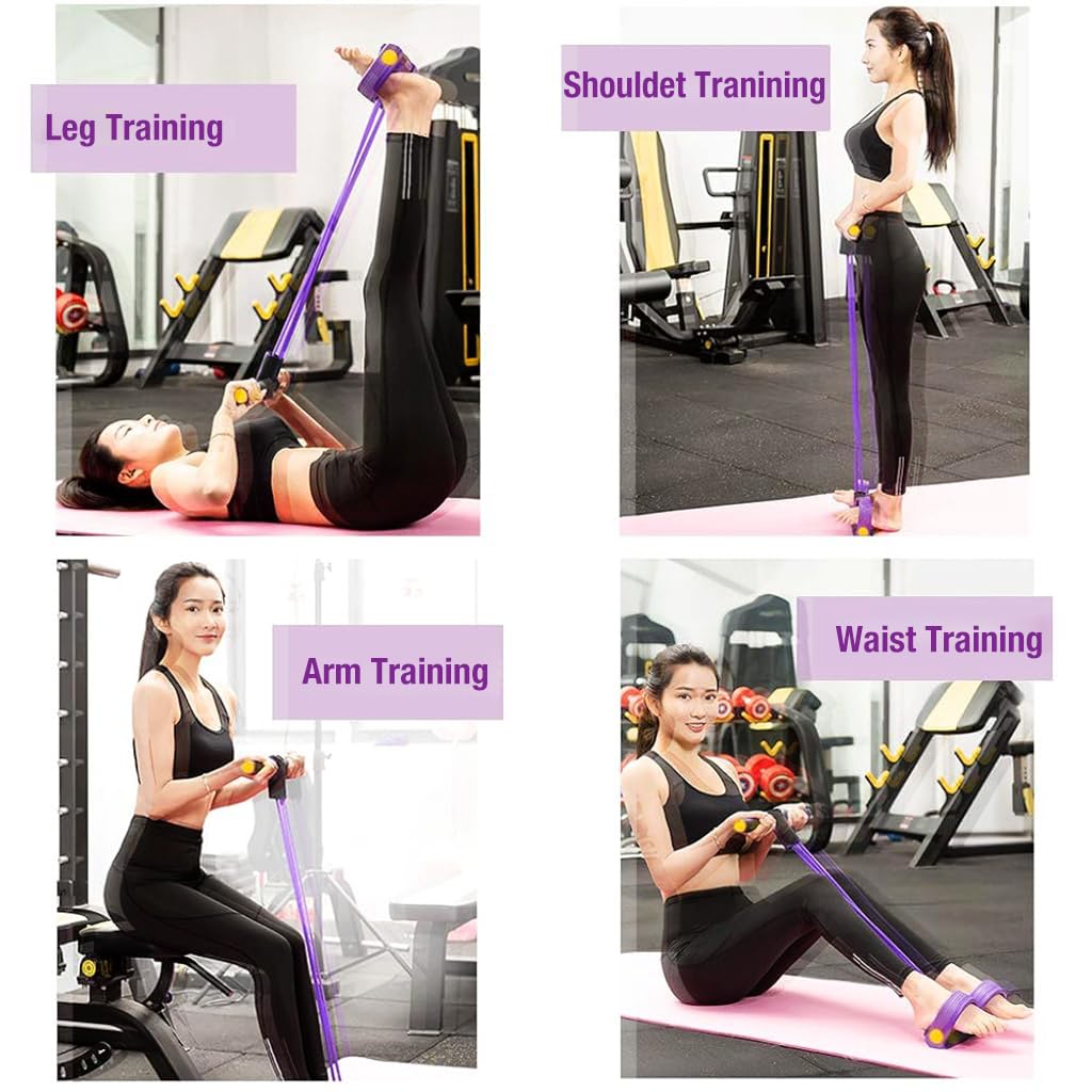 Proberos Resistance Band Set for Home Workout with 6 Latex Tubes and Non Slip Foam Pedals | Portable Fitness Equipment