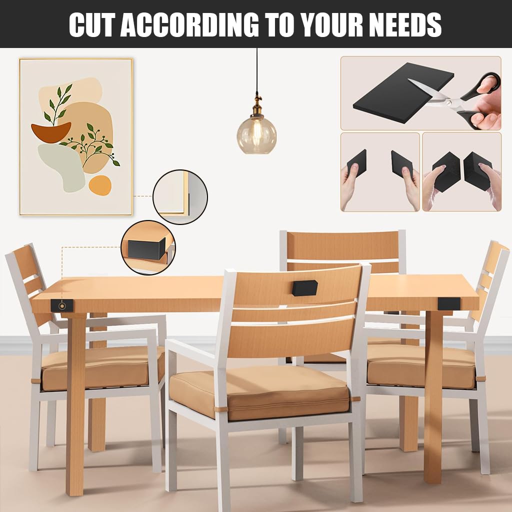 Serplex Furniture Wall Protectors for Bed and Chair with EVA Foam and Felt Pads 20Pcs Black