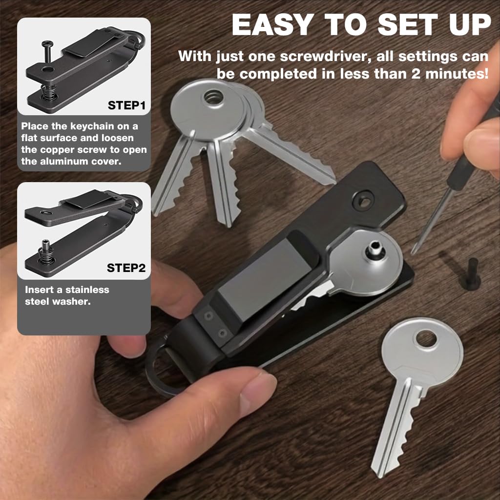 SANNIDHI Key Organizer for Home Office and Travel with D-Ring Clasp | Holds 2-6 Keys
