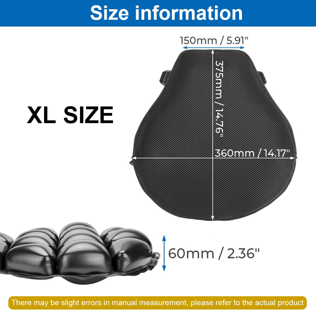 STHIRA Motorcycle Air Cushion Seat for Long Rides with 3D Inflatable Design and TPU Build