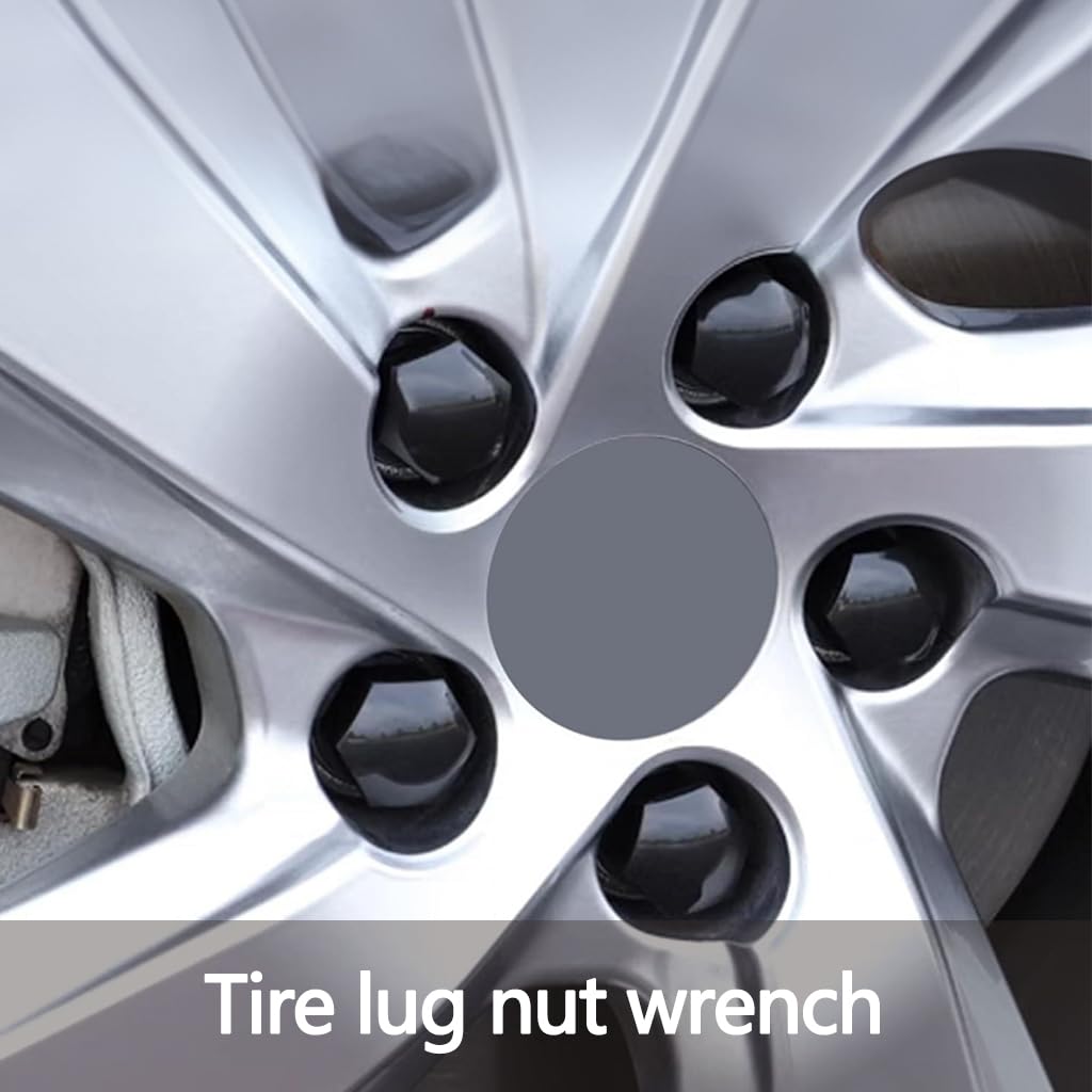 ZIBUYU Wheel Nut Covers Set for Cars and Trucks featuring 17mm Fit and Vinyl Protection | 20pcs Black