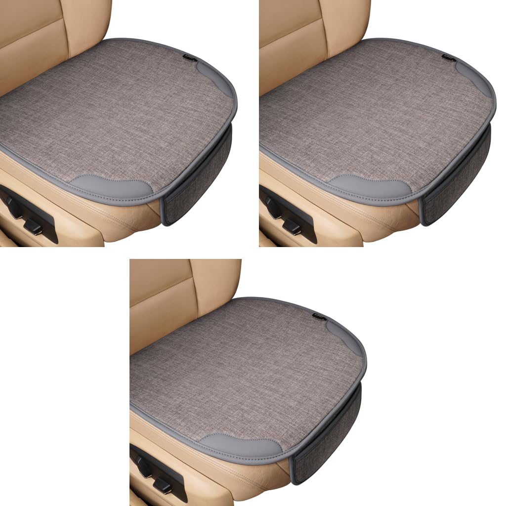 STHIRA Seat Cover for Car featuring 50×50 cm Linen Fabric and Non Slip Design | 3 PCS Set