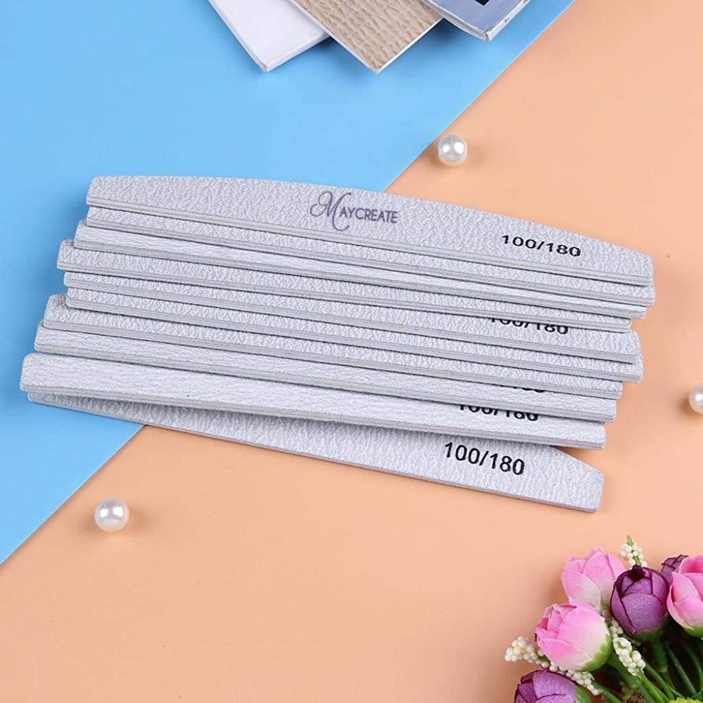 MAYCREATE  IainStars Arch Shape Nail Files Buffing Polish Pro Manicure Tool- 10 Pieces