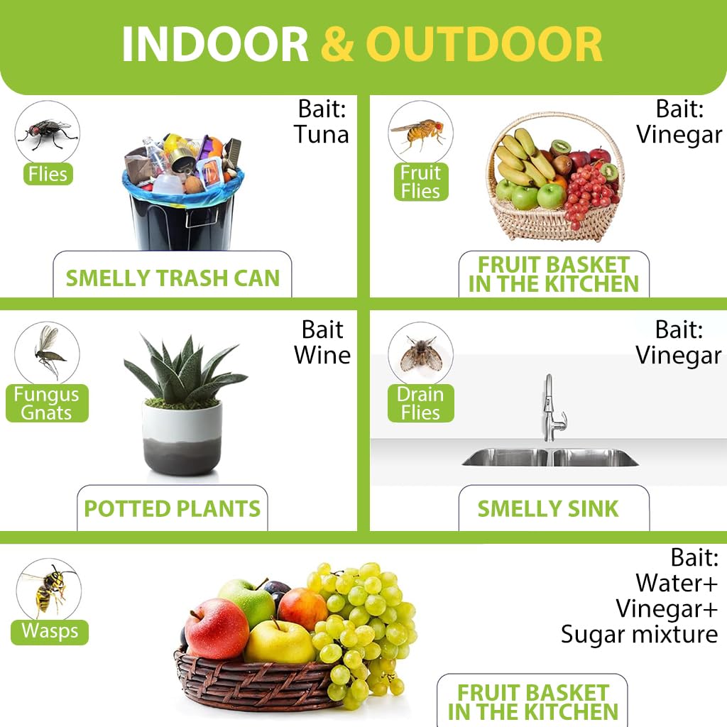 Sticky Fly Trap for Indoor and Outdoor Use with Hanging Hooks and Non Toxic Adhesive | Safe Insect Capture