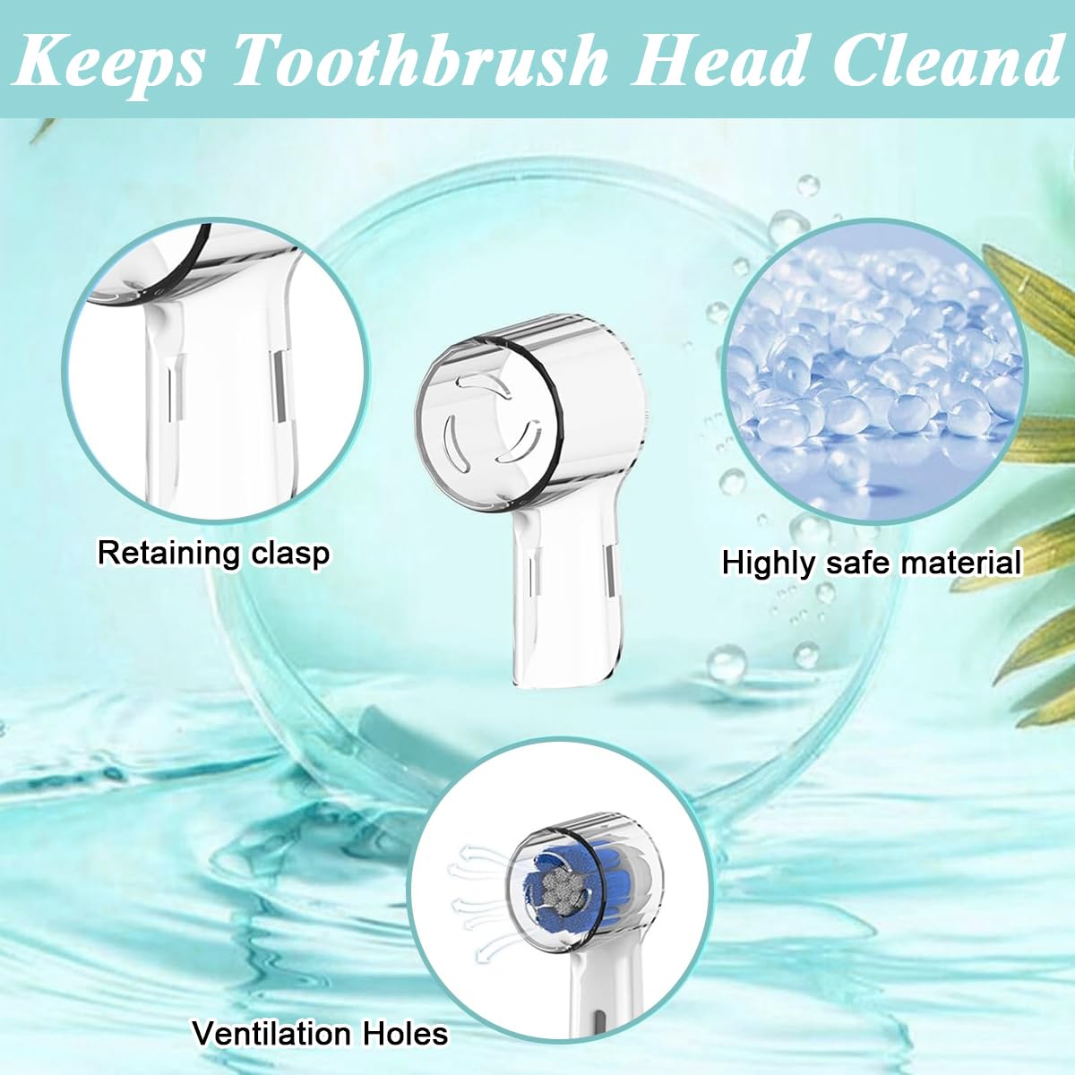 HANNEA Toothbrush Head Covers for Oral B iO Series featuring Full Dustproof Coverage | 4 Pcs Transparent Plastic Travel Protection