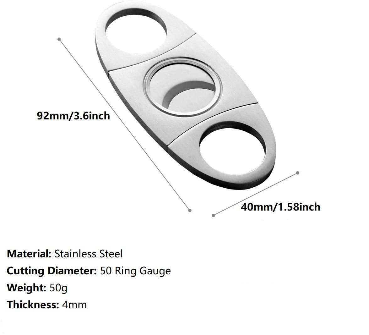 HASTHIP Cigar Cutter for Pocket Use with Double Guillotine Blades 9×4 cm Stainless Steel | Ideal Gift for Cigar Lovers