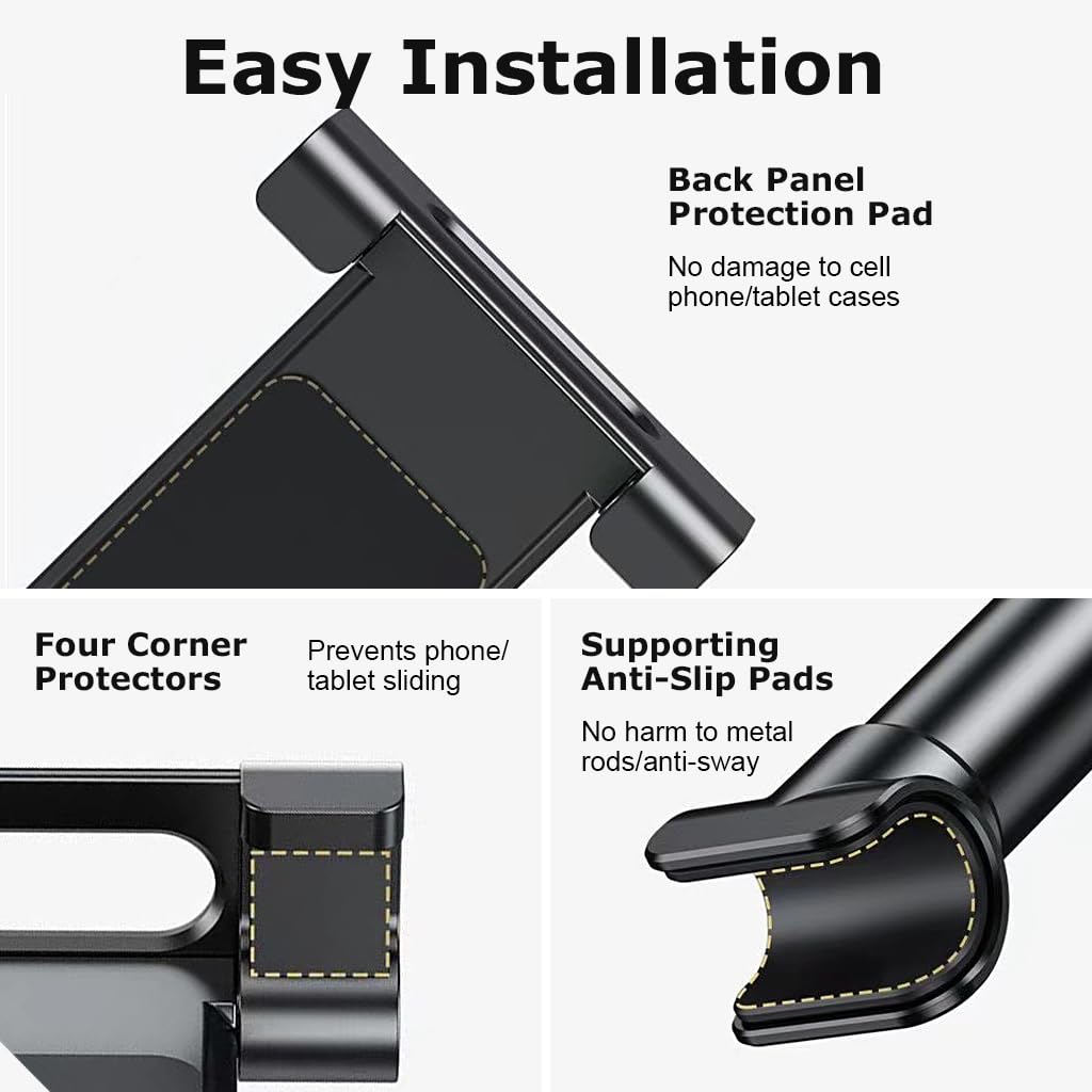 STHIRA® Car Headrest Tablet Holder Retractable Adjustable Universal for iPad Pro Air Mini Galaxy Tabs Other 4.7-10.5 Inch Cellphones Tablets Easy Installation 2PCS