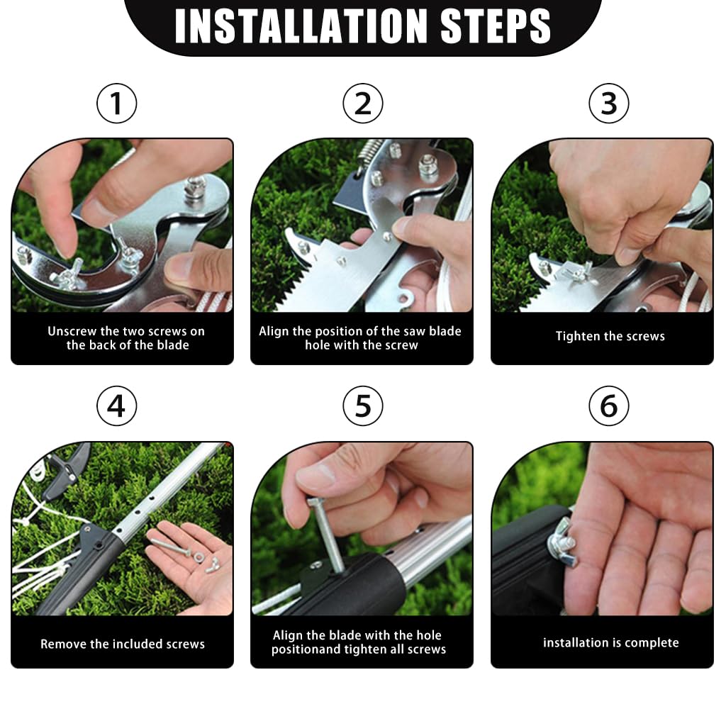Supvox Tree Branch Cutter for High Limb Pruning with 35cm SK5 Blade and Pulley System