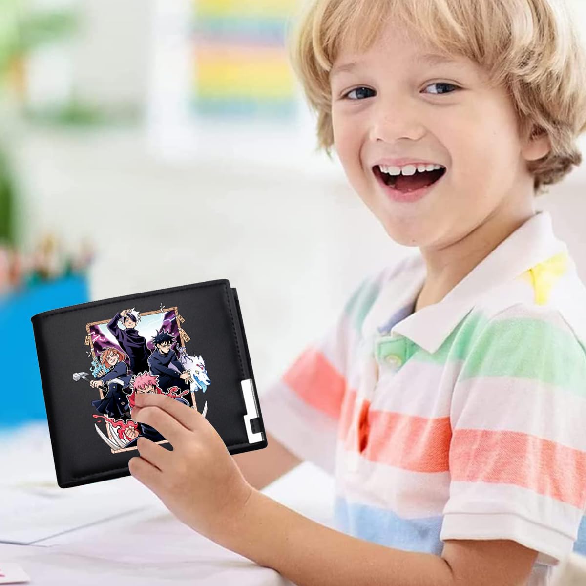 Fancyku Jujutsu Kaisen Wallet featuring Bi Fold Design with Printed PU Leather Cover for Fans