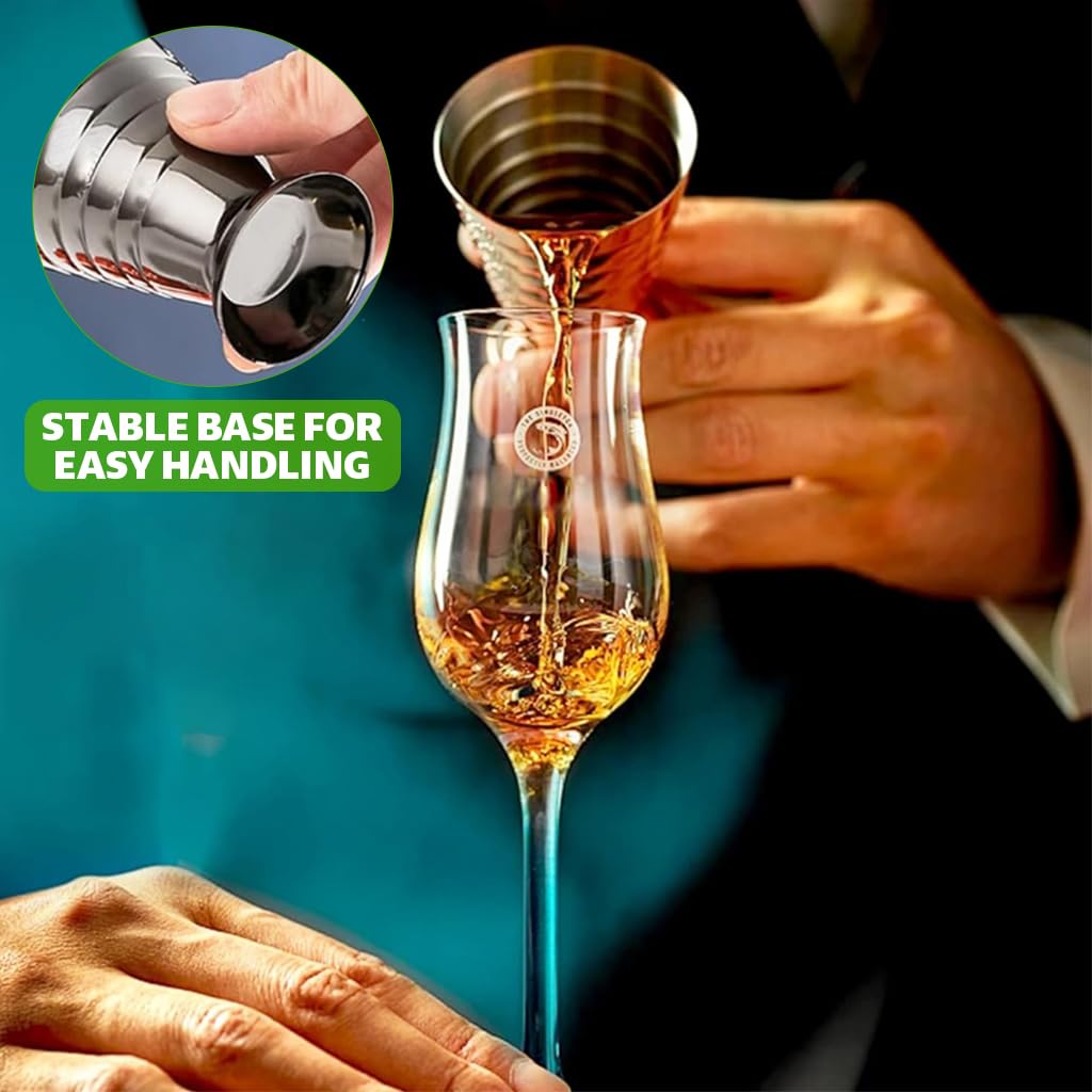 Supvox Stainless Steel Liquor Measuring Cup for Bar and Kitchen Use featuring Etched Scales 75ml | Stable Base for Precise Pouring