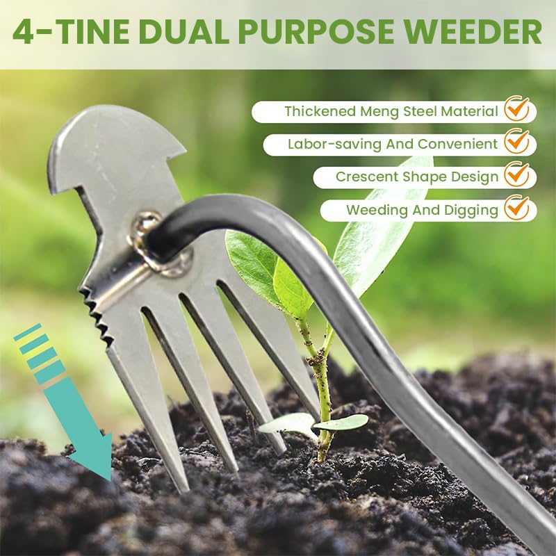 HASTHIP Weeding Artifact Uprooting Tool for Gardening with Stainless Steel Construction 2PCS
