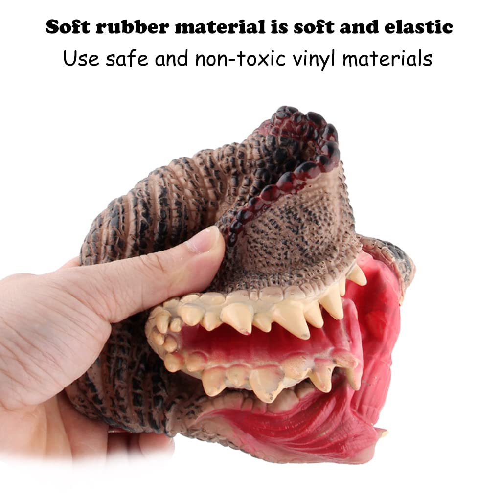 PATPAT Dinosaur Toys Hand Puppet, Puppet Toys for Kids, Soft Rubber Realistic Tyrannosaurus Puppet Dino Toys for Kids Boys Girls Role Play(Bronze T-rex)